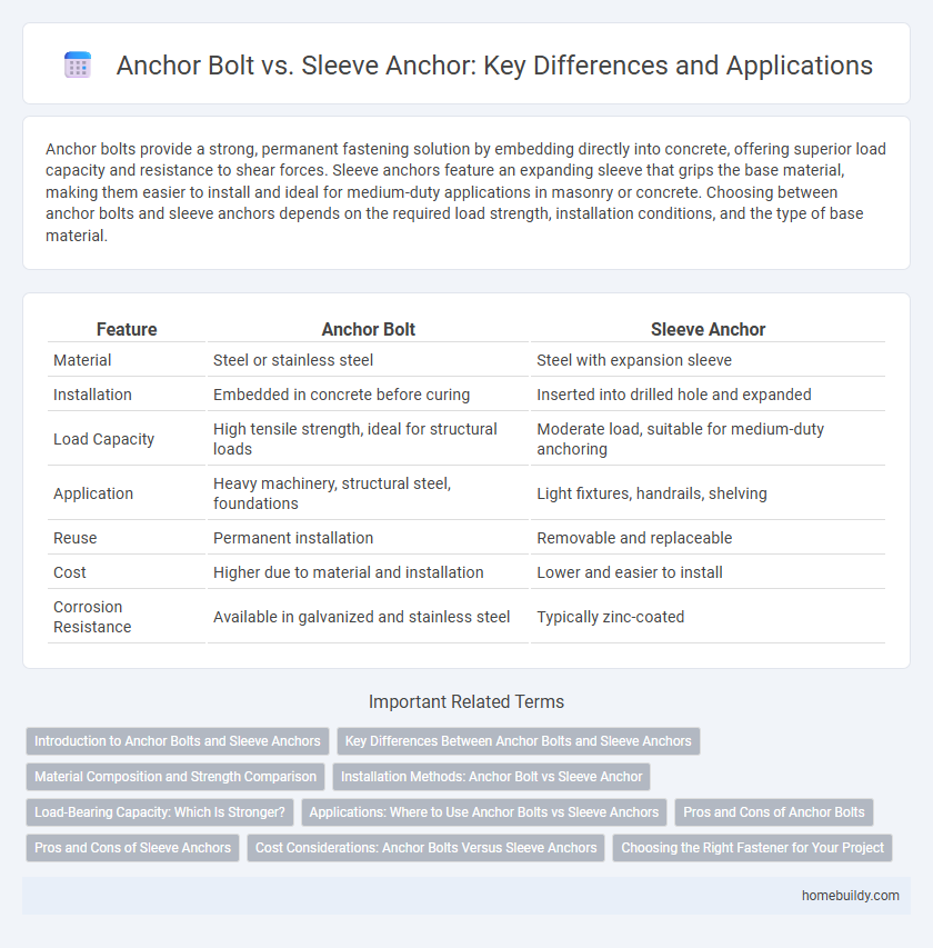 Anchor Bolt vs. Sleeve Anchor: Key Differences and Applications