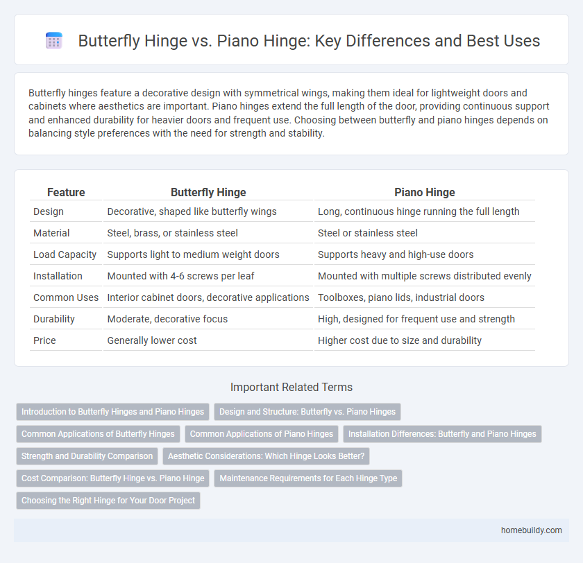 Butterfly Hinge vs. Piano Hinge: Key Differences and Best Uses