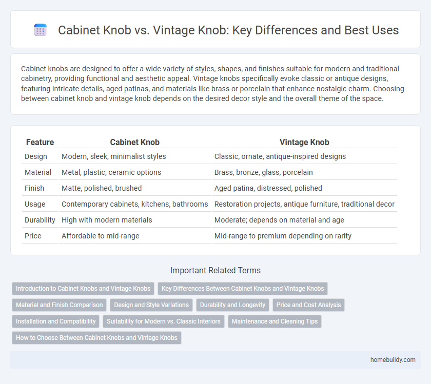 Cabinet Knob vs. Vintage Knob: Key Differences and Best Uses