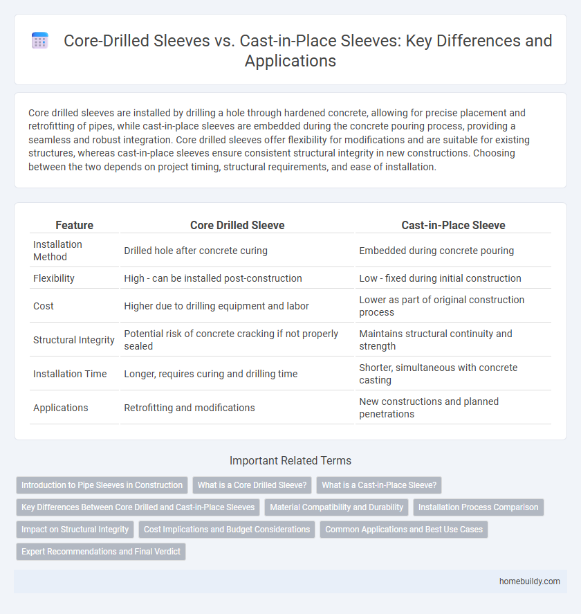 Core-Drilled Sleeves vs. Cast-in-Place Sleeves: Key Differences and Applications