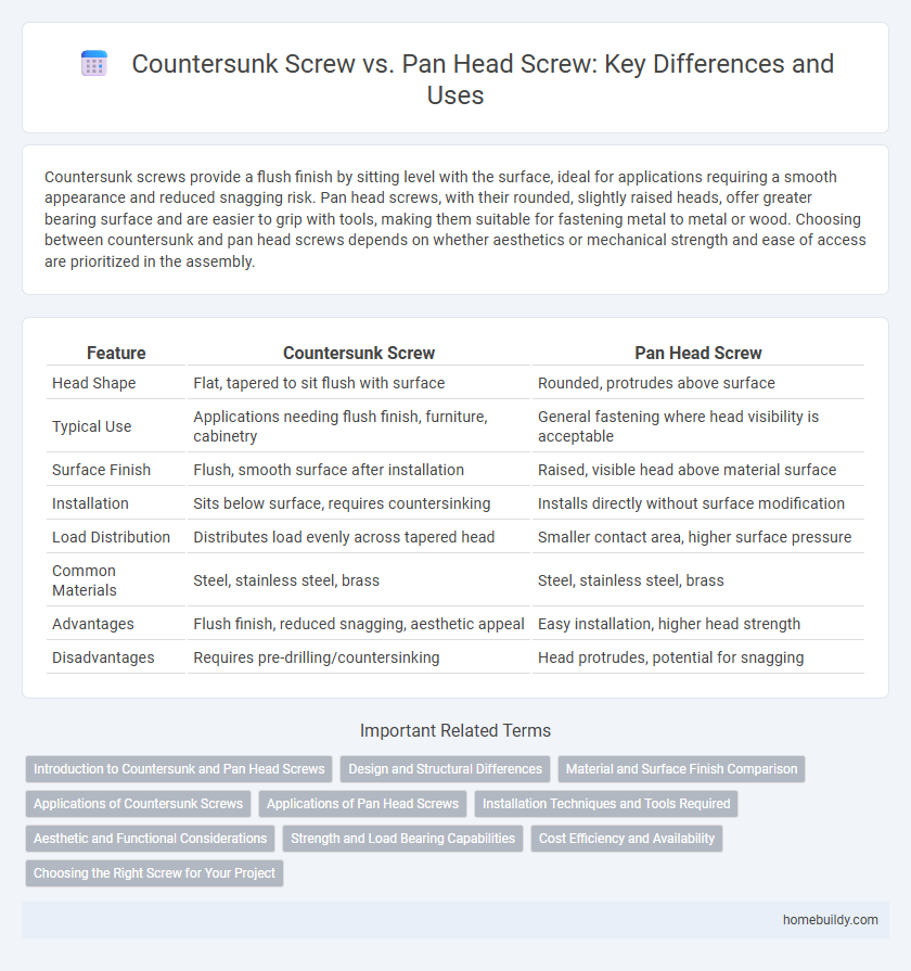 Countersunk Screw vs. Pan Head Screw: Key Differences and Uses