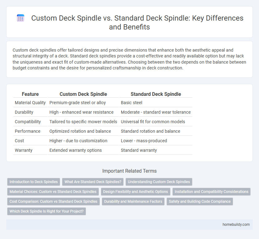 Custom Deck Spindle vs. Standard Deck Spindle: Key Differences and Benefits