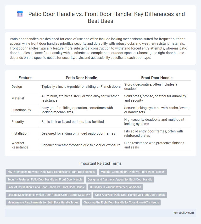 Patio Door Handle vs. Front Door Handle: Key Differences and Best Uses