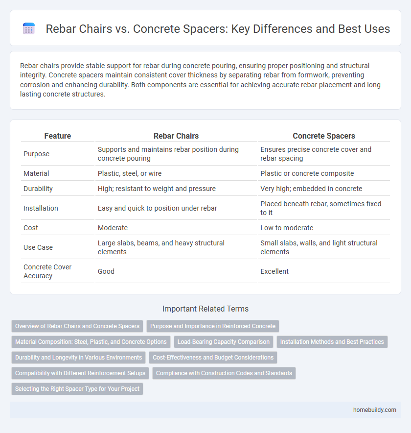 Rebar Chairs vs. Concrete Spacers: Key Differences and Best Uses