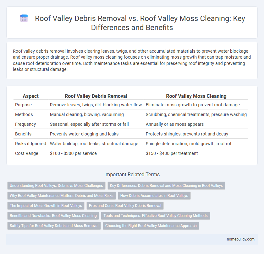 Roof Valley Debris Removal vs. Roof Valley Moss Cleaning: Key Differences and Benefits