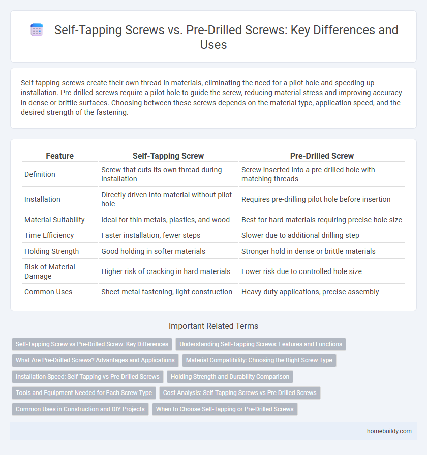 Self-Tapping Screws vs. Pre-Drilled Screws: Key Differences and Uses