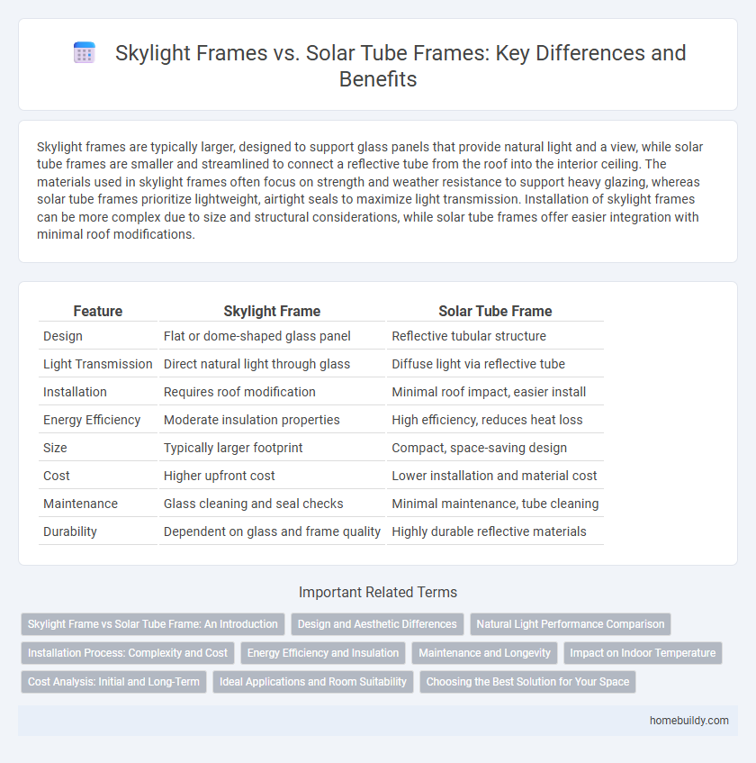 Skylight Frames vs. Solar Tube Frames: Key Differences and Benefits