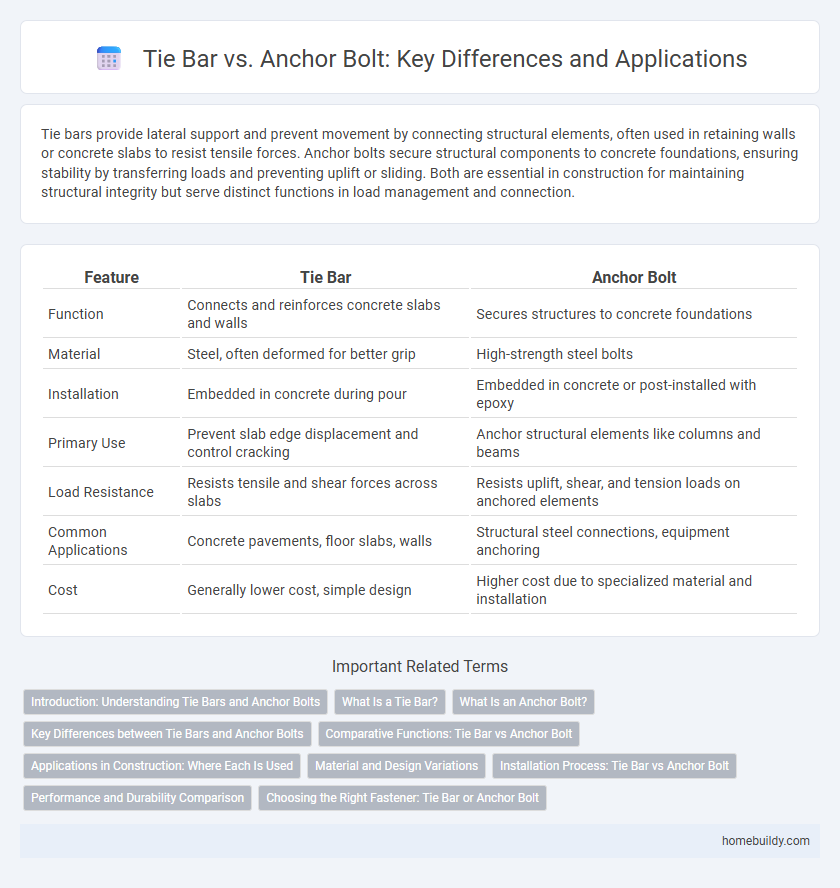 Tie Bar vs. Anchor Bolt: Key Differences and Applications