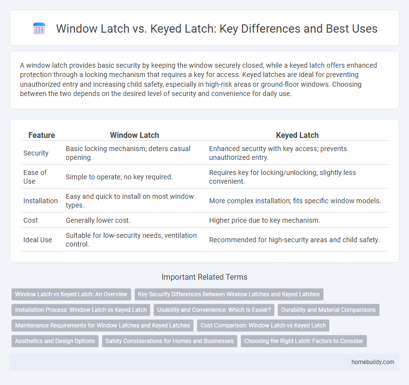 Window Latch vs. Keyed Latch: Key Differences and Best Uses