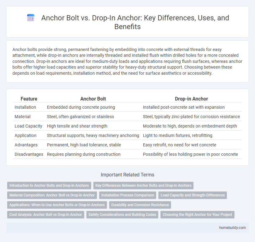 Anchor Bolt vs. Drop-In Anchor: Key Differences, Uses, and Benefits