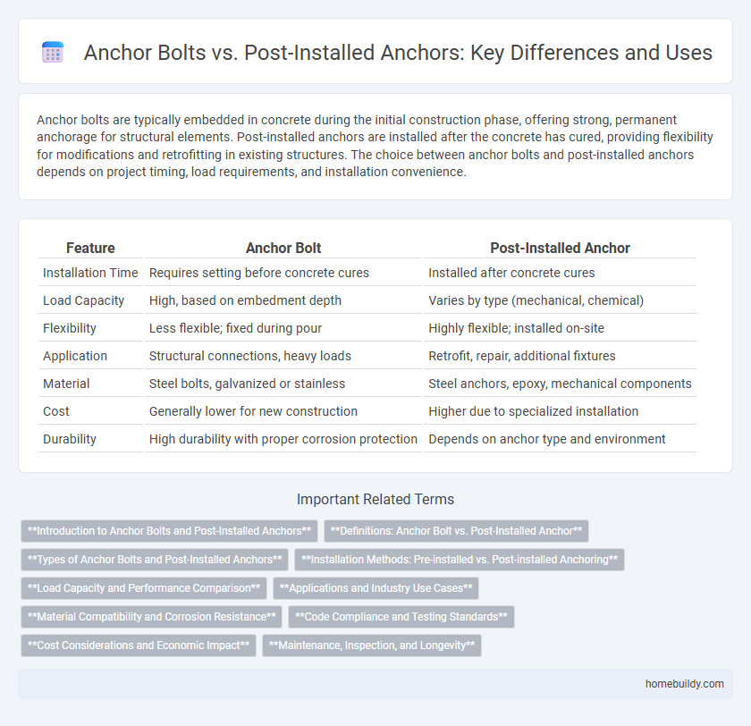 Anchor Bolts vs. Post-Installed Anchors: Key Differences and Uses
