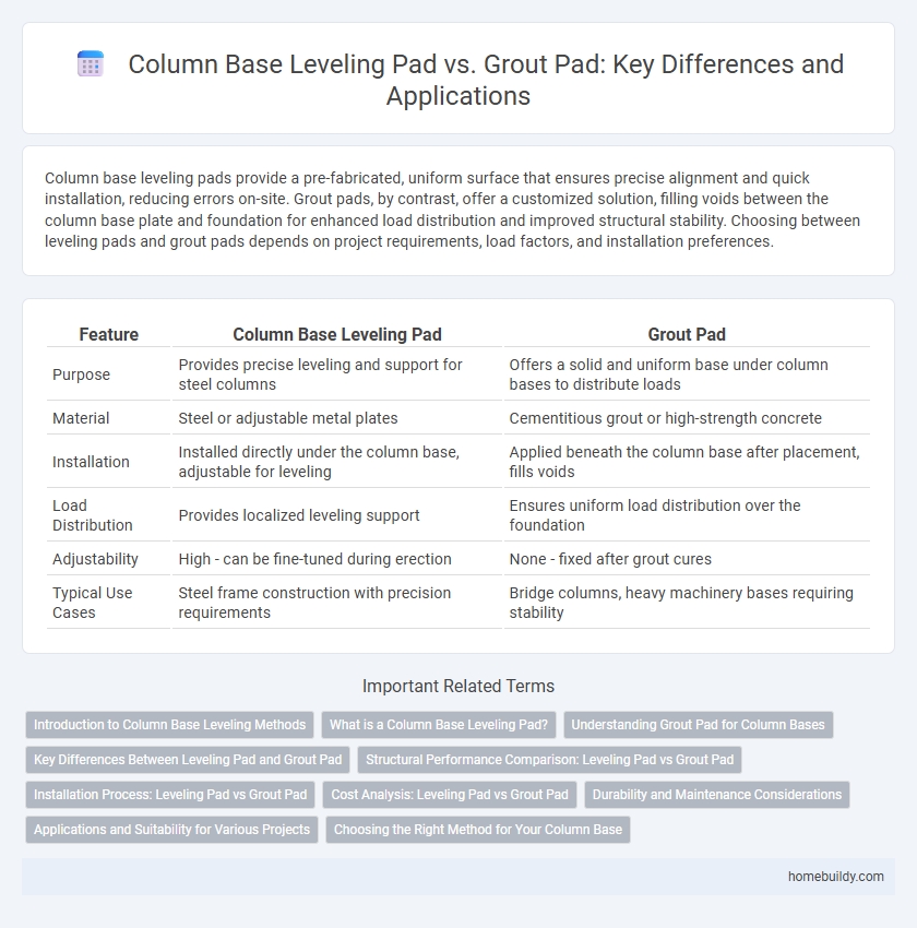 Column Base Leveling Pad vs. Grout Pad: Key Differences and Applications