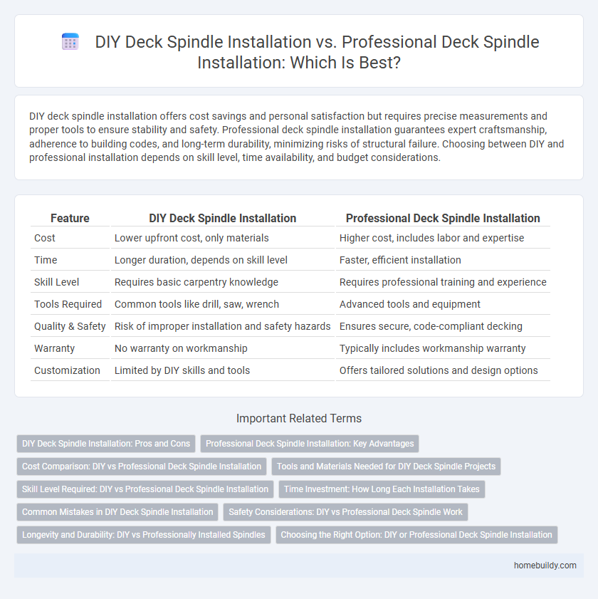DIY Deck Spindle Installation vs. Professional Deck Spindle Installation: Which Is Best?