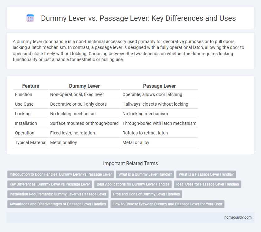 Dummy Lever vs. Passage Lever: Key Differences and Uses