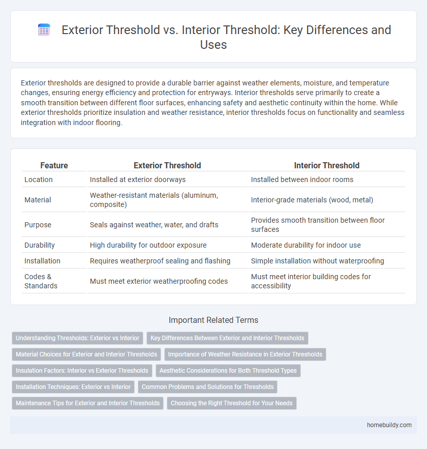 Exterior Threshold vs. Interior Threshold: Key Differences and Uses