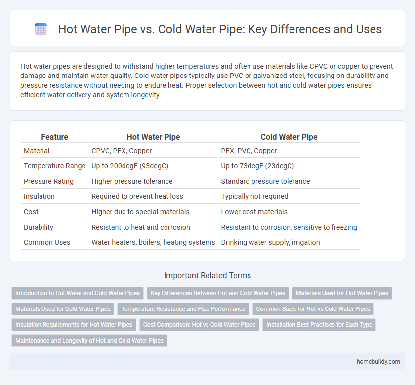 Hot Water Pipe vs. Cold Water Pipe: Key Differences and Uses