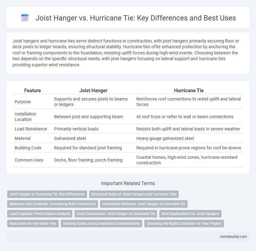 Joist Hanger vs. Hurricane Tie: Key Differences and Best Uses