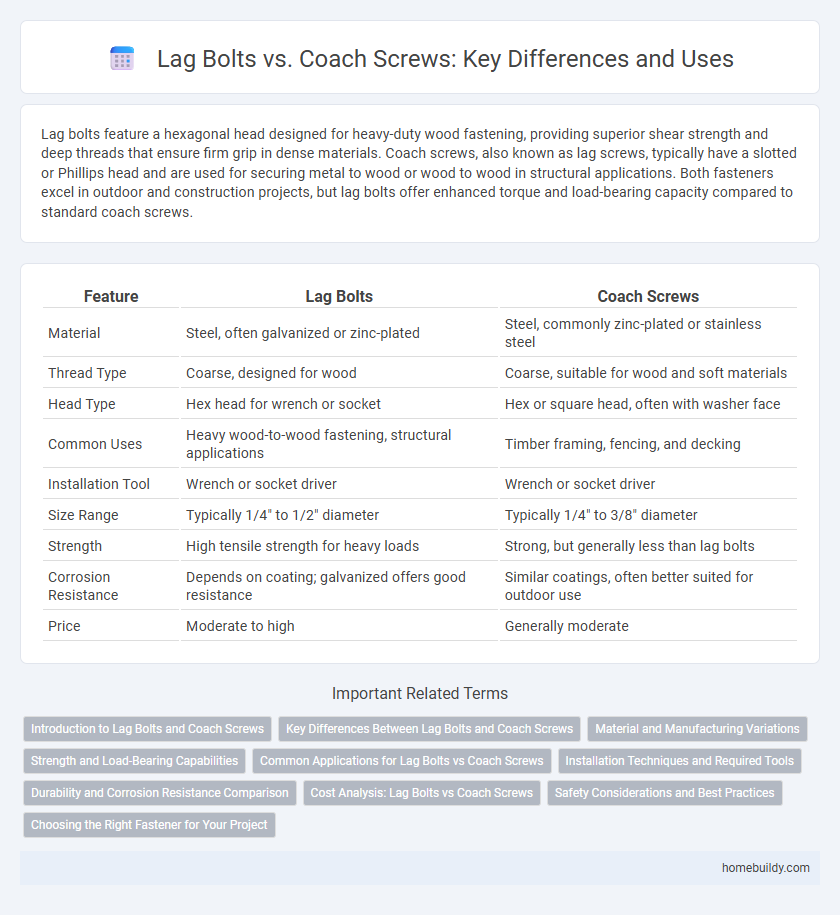 Lag Bolts vs. Coach Screws: Key Differences and Uses