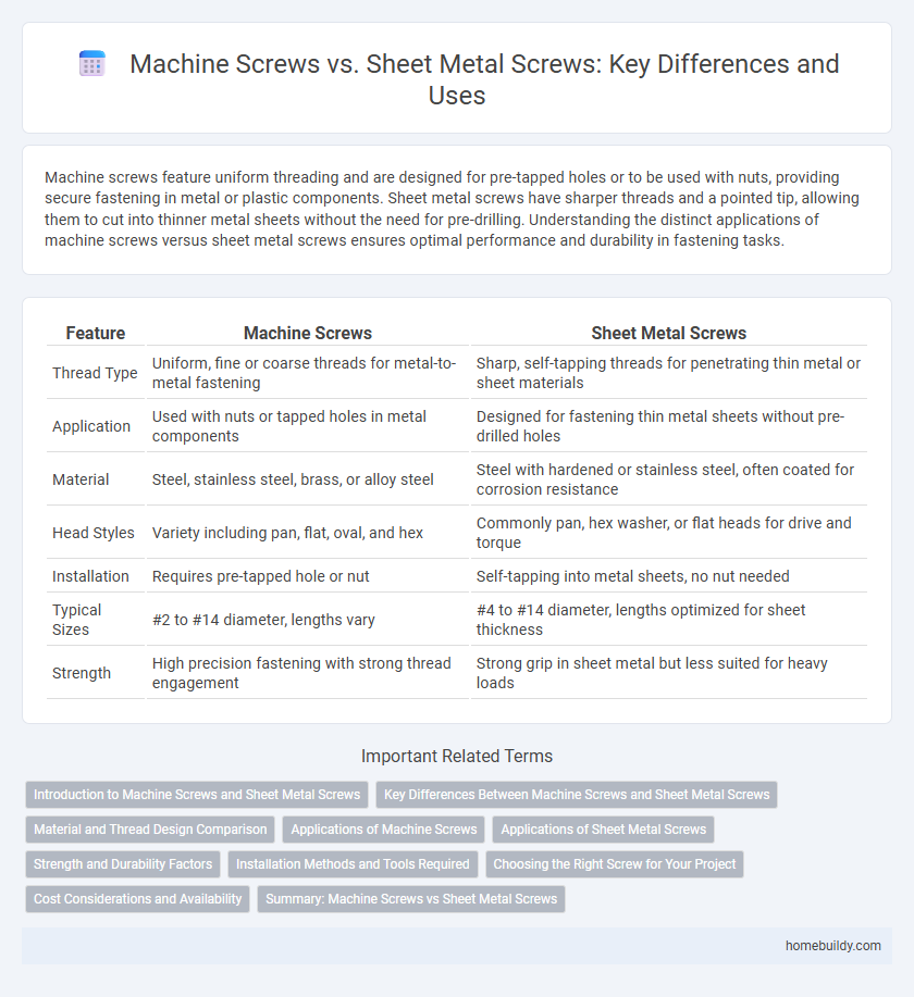 Machine Screws vs. Sheet Metal Screws: Key Differences and Uses