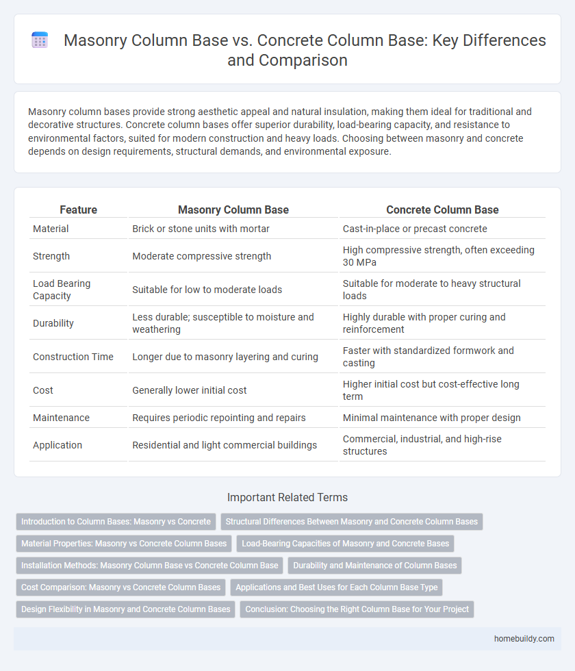 Masonry Column Base vs. Concrete Column Base: Key Differences and Comparison