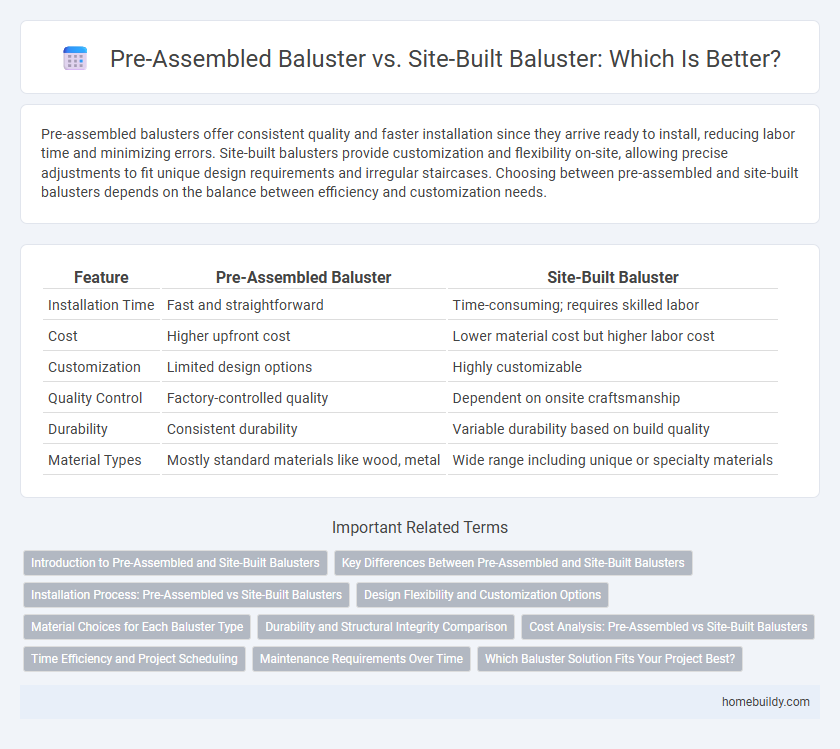 Pre-Assembled Baluster vs. Site-Built Baluster: Which Is Better?
