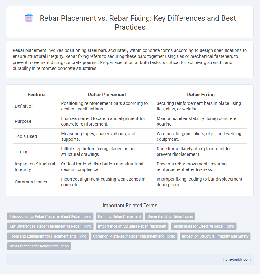 Rebar Placement vs. Rebar Fixing: Key Differences and Best Practices