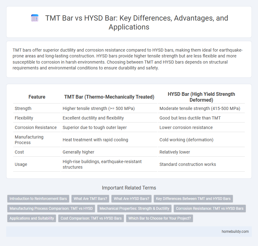 TMT Bar vs HYSD Bar: Key Differences, Advantages, and Applications