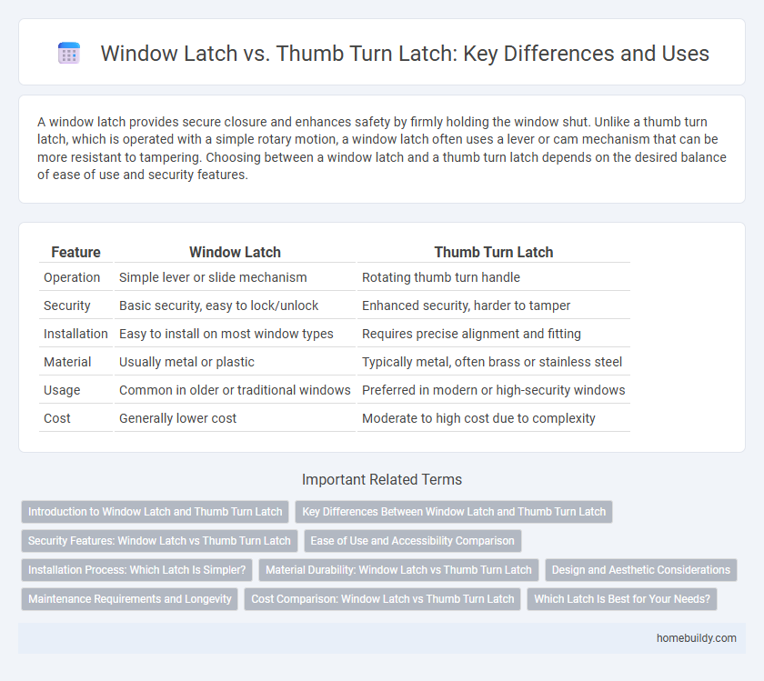 Window Latch vs. Thumb Turn Latch: Key Differences and Uses