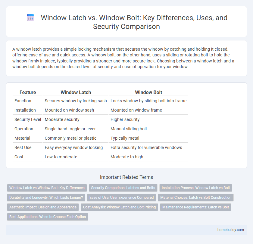 Window Latch vs. Window Bolt: Key Differences, Uses, and Security Comparison