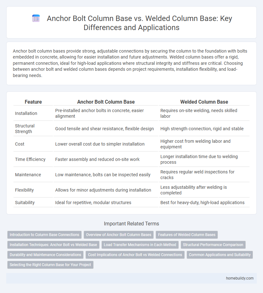 Anchor Bolt Column Base vs. Welded Column Base: Key Differences and Applications