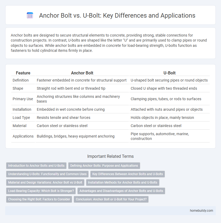 Anchor Bolt vs. U-Bolt: Key Differences and Applications