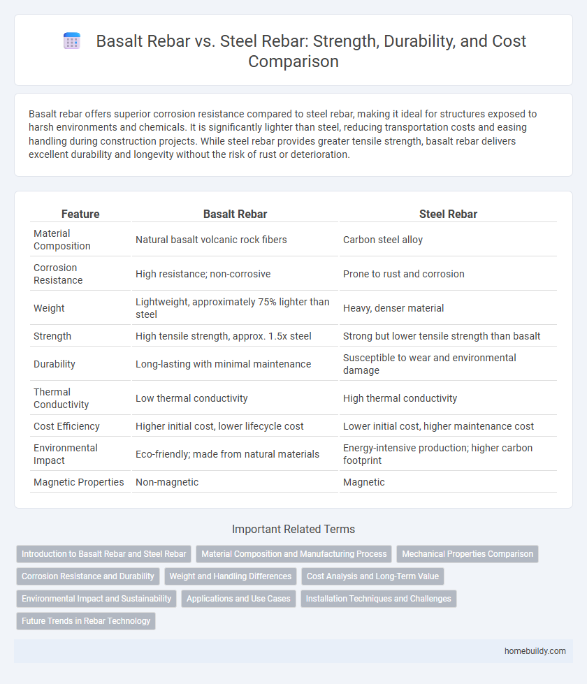 Basalt Rebar vs. Steel Rebar: Strength, Durability, and Cost Comparison