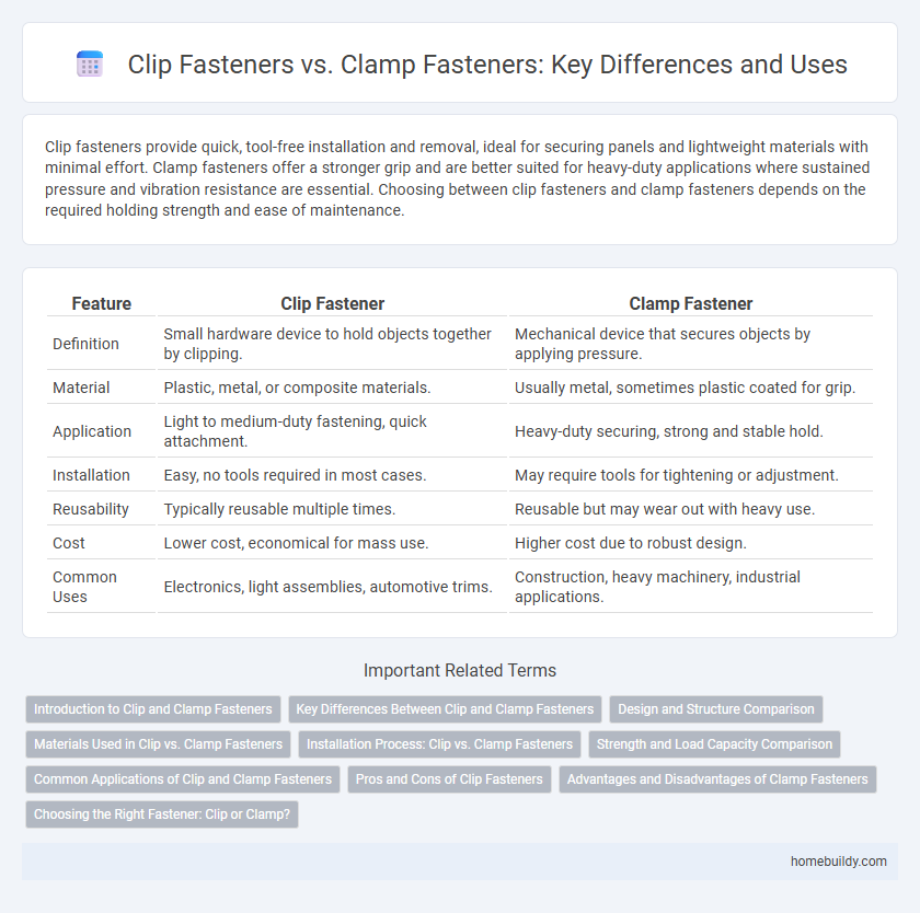 Clip Fasteners vs. Clamp Fasteners: Key Differences and Uses