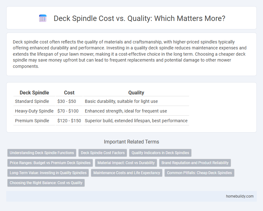 Deck Spindle Cost vs. Quality: Which Matters More?