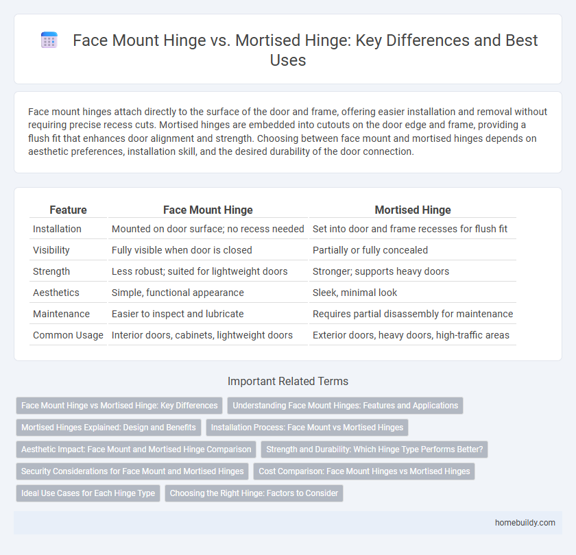 Face Mount Hinge vs. Mortised Hinge: Key Differences and Best Uses