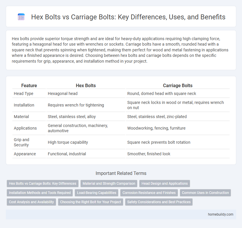 Hex Bolts vs Carriage Bolts: Key Differences, Uses, and Benefits