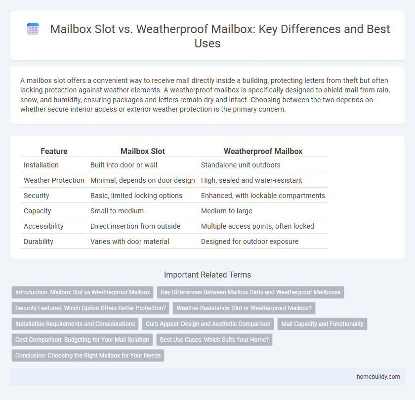Mailbox Slot vs. Weatherproof Mailbox: Key Differences and Best Uses