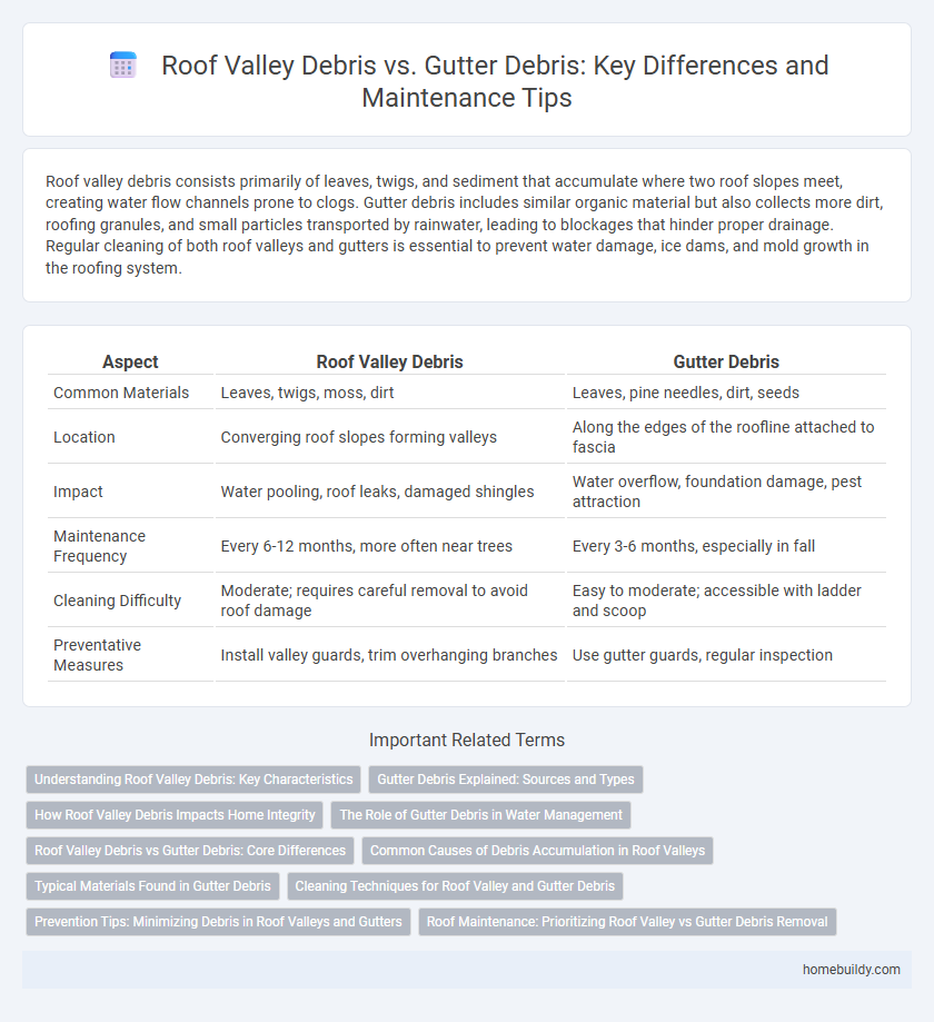 Roof Valley Debris vs. Gutter Debris: Key Differences and Maintenance Tips