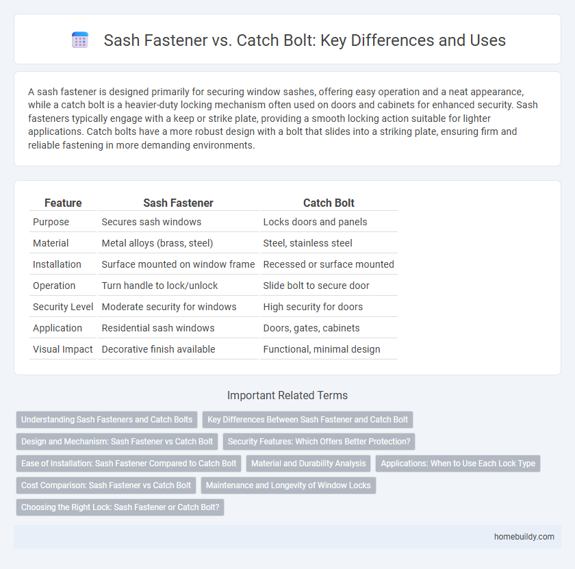 Sash Fastener vs. Catch Bolt: Key Differences and Uses