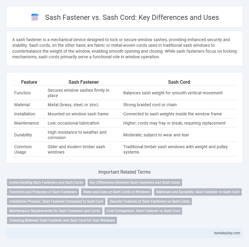 Sash Fastener vs. Sash Cord: Key Differences and Uses
