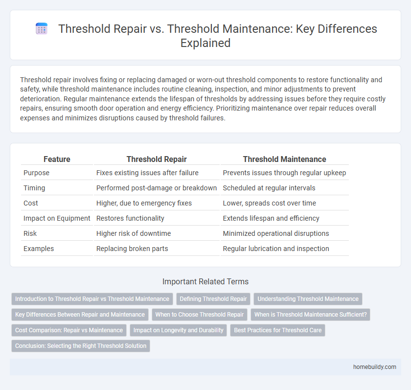 Threshold Repair vs. Threshold Maintenance: Key Differences Explained
