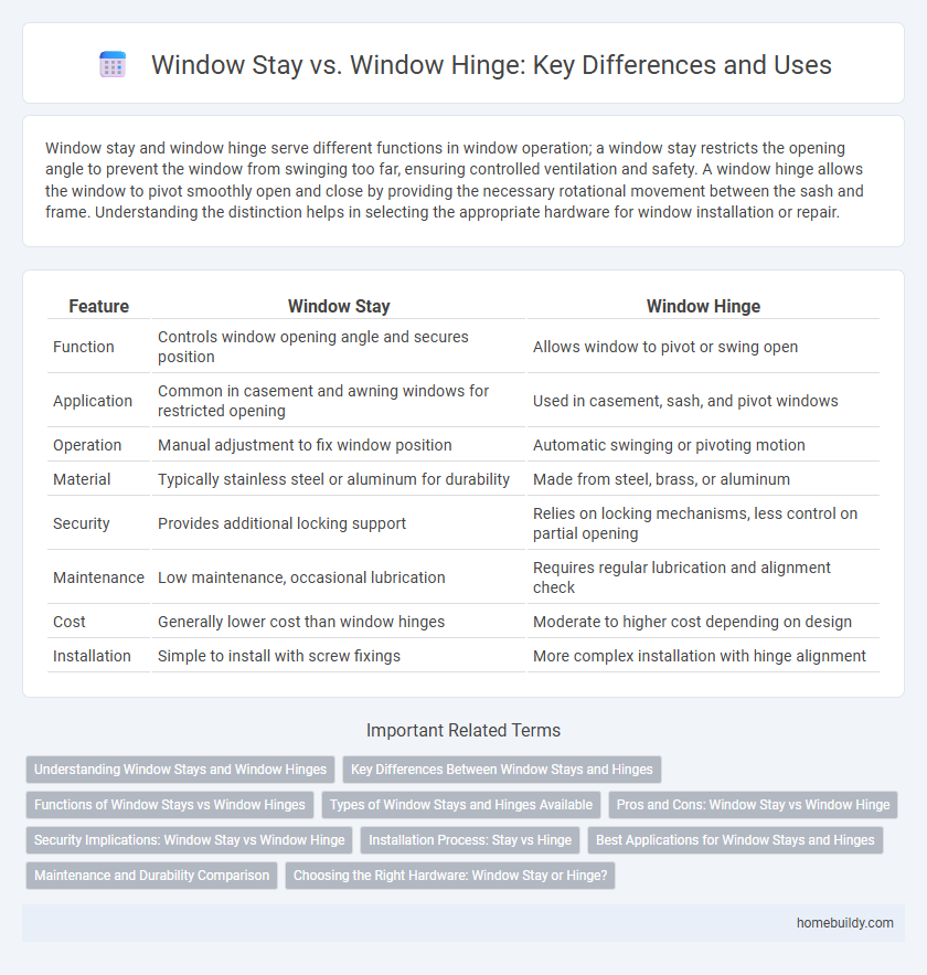 Window Stay vs. Window Hinge: Key Differences and Uses
