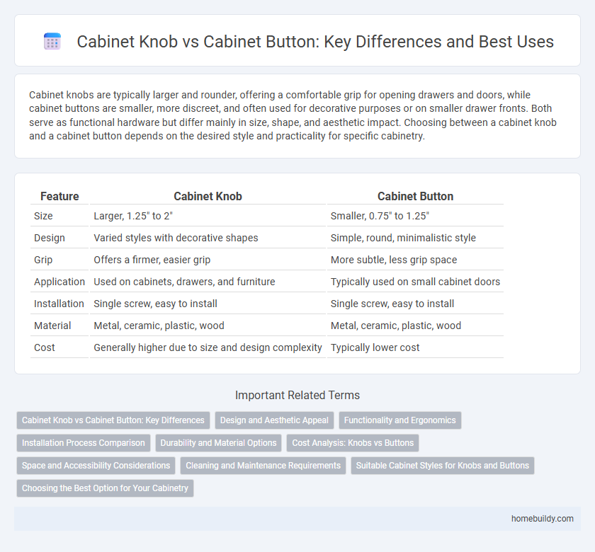 Cabinet Knob vs Cabinet Button: Key Differences and Best Uses