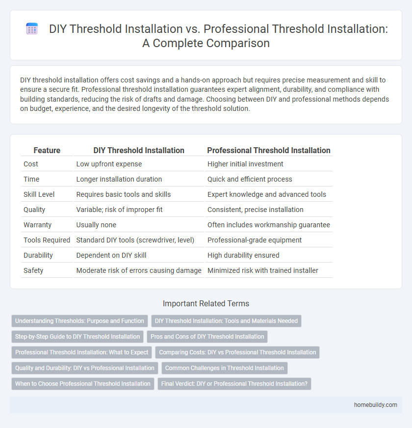 DIY Threshold Installation vs. Professional Threshold Installation: A Complete Comparison