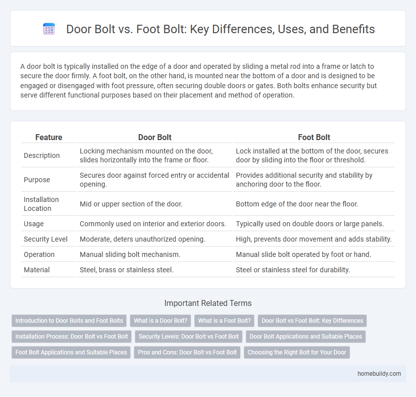 Door Bolt vs. Foot Bolt: Key Differences, Uses, and Benefits
