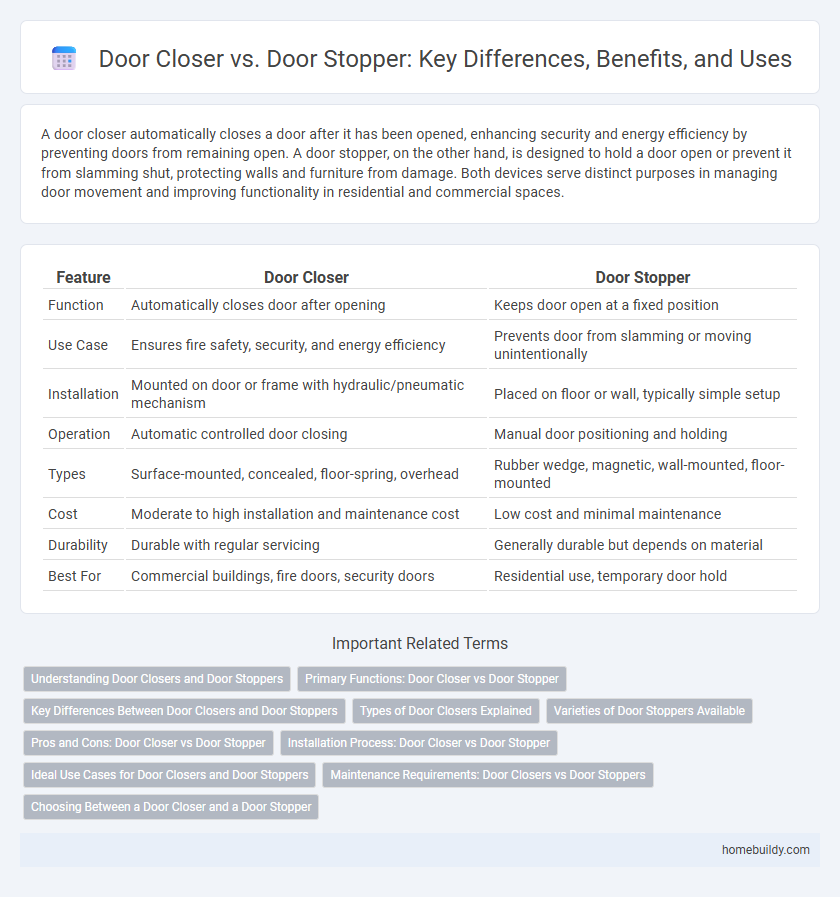 Door Closer vs. Door Stopper: Key Differences, Benefits, and Uses