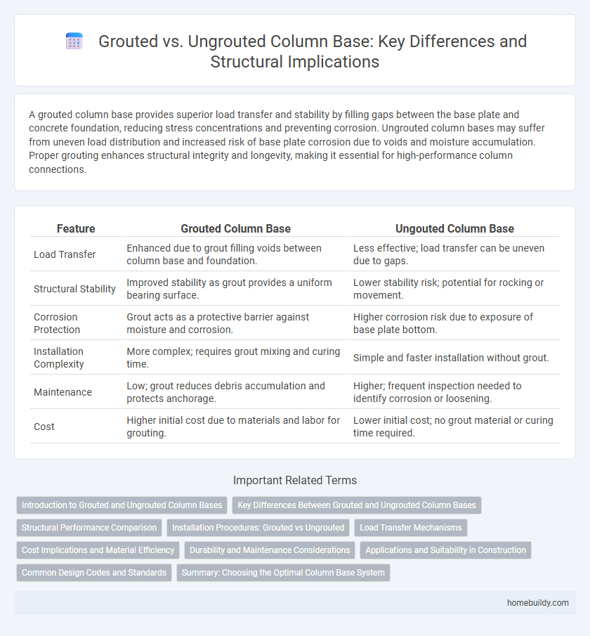 Grouted vs. Ungrouted Column Base: Key Differences and Structural Implications