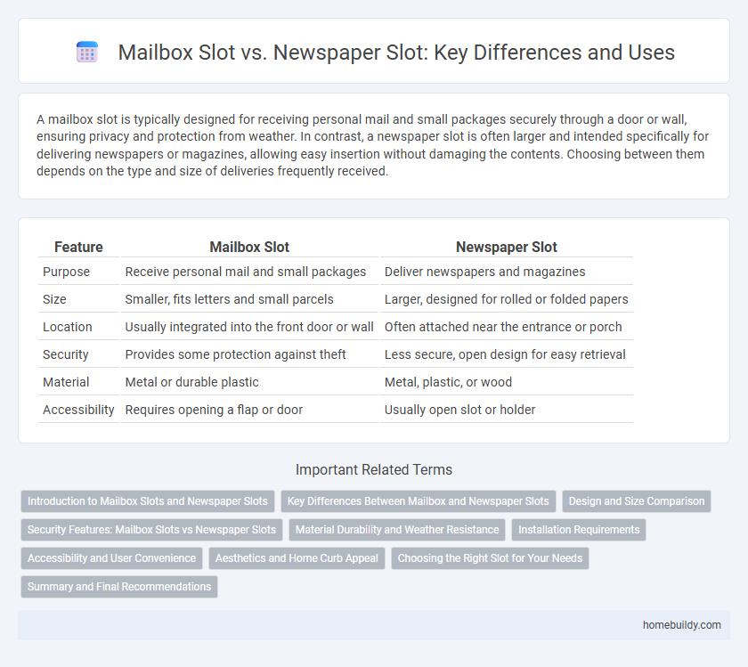 Mailbox Slot vs. Newspaper Slot: Key Differences and Uses