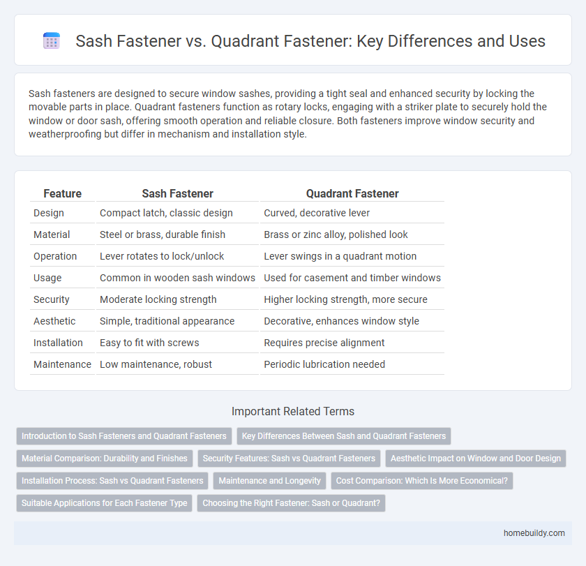 Sash Fastener vs. Quadrant Fastener: Key Differences and Uses