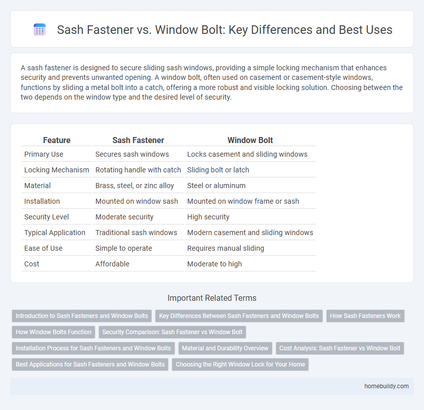 Sash Fastener vs. Window Bolt: Key Differences and Best Uses